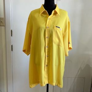 1020 Blues bowling style shirt. Canary yellow size XL